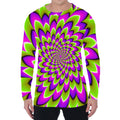 Green Expansion Moving Optical Illusion Men's Long Sleeve T-Shirt