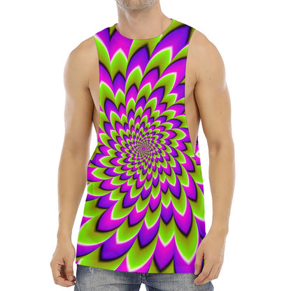 Green Expansion Moving Optical Illusion Men's Muscle Tank Top