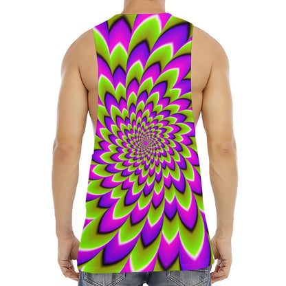 Green Expansion Moving Optical Illusion Men's Muscle Tank Top