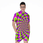 Green Expansion Moving Optical Illusion Men's Rompers