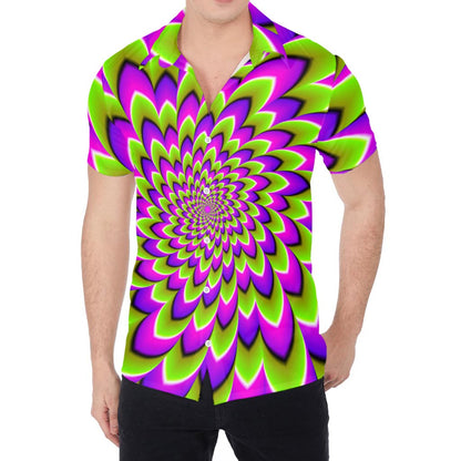 Green Expansion Moving Optical Illusion Men's Shirt