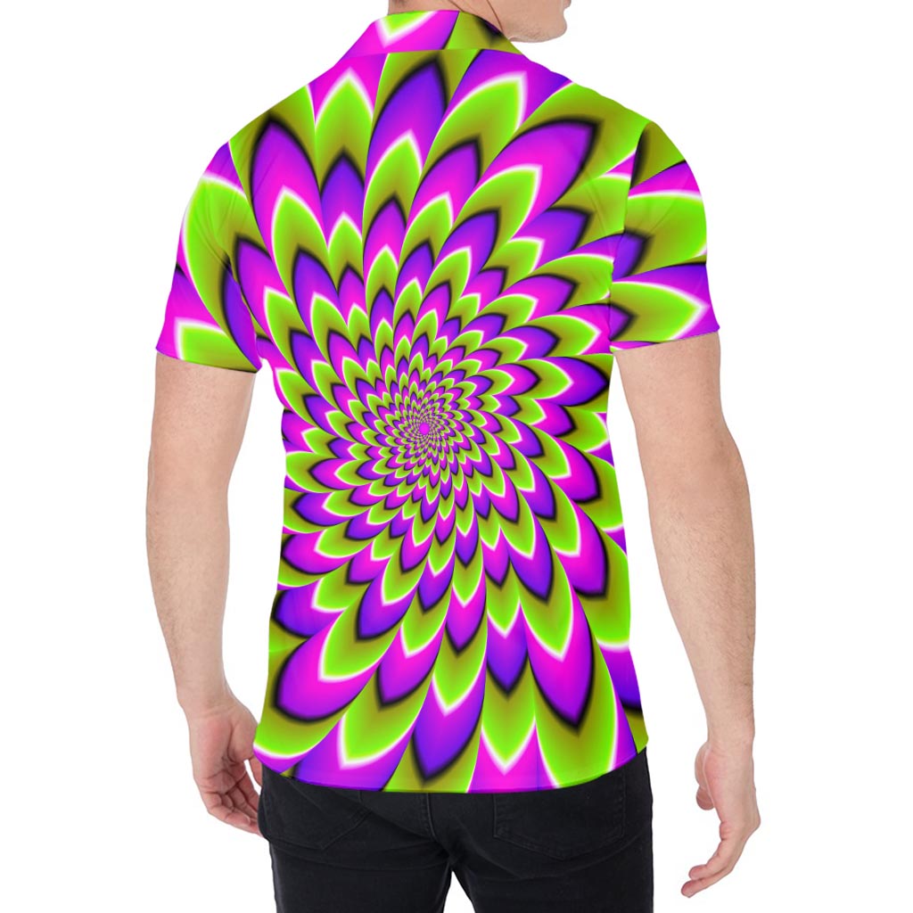 Green Expansion Moving Optical Illusion Men's Shirt