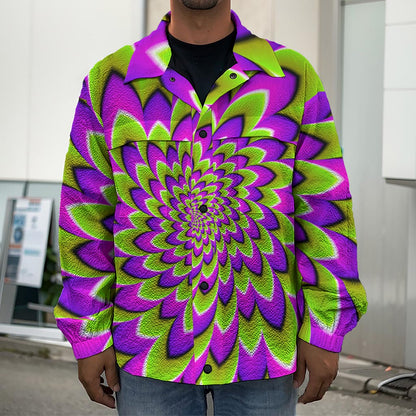 Green Expansion Moving Optical Illusion Men's Shirt Jacket