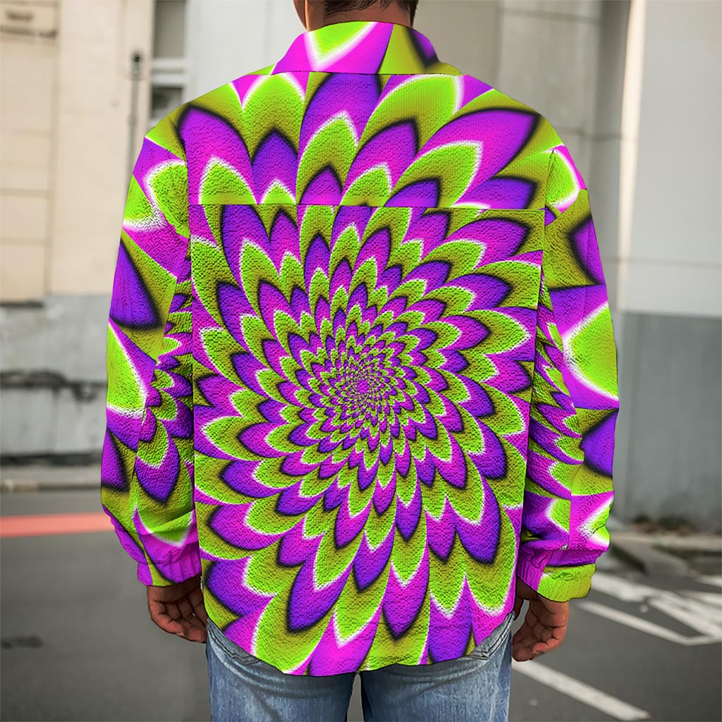 Green Expansion Moving Optical Illusion Men's Shirt Jacket