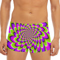 Green Expansion Moving Optical Illusion Men's Short Boxer Briefs