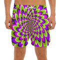 Green Expansion Moving Optical Illusion Men's Split Running Shorts