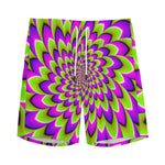 Green Expansion Moving Optical Illusion Men's Sports Shorts