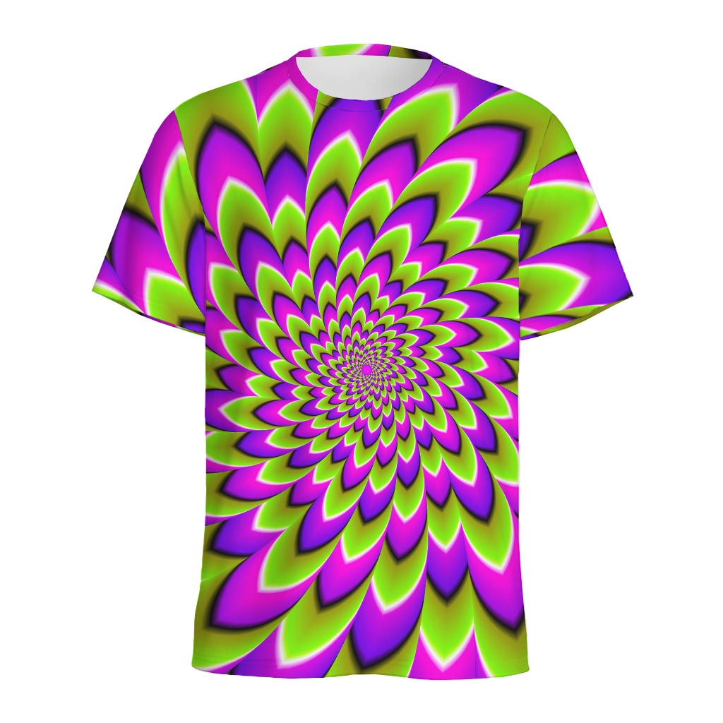 Green Expansion Moving Optical Illusion Men's Sports T-Shirt