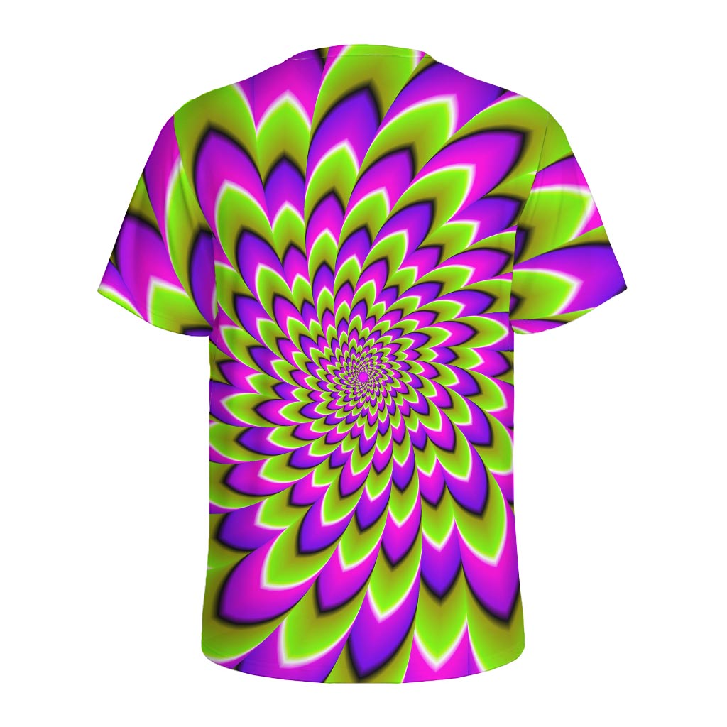 Green Expansion Moving Optical Illusion Men's Sports T-Shirt