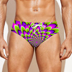 Green Expansion Moving Optical Illusion Men's Swim Briefs