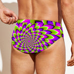 Green Expansion Moving Optical Illusion Men's Swim Briefs