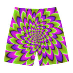 Green Expansion Moving Optical Illusion Men's Swim Trunks