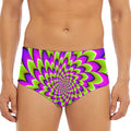 Green Expansion Moving Optical Illusion Men's Triangle Swim Briefs
