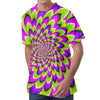 Green Expansion Moving Optical Illusion Men's Velvet T-Shirt