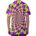 Green Expansion Moving Optical Illusion Men's Velvet T-Shirt