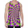 Green Expansion Moving Optical Illusion Men's Velvet Tank Top