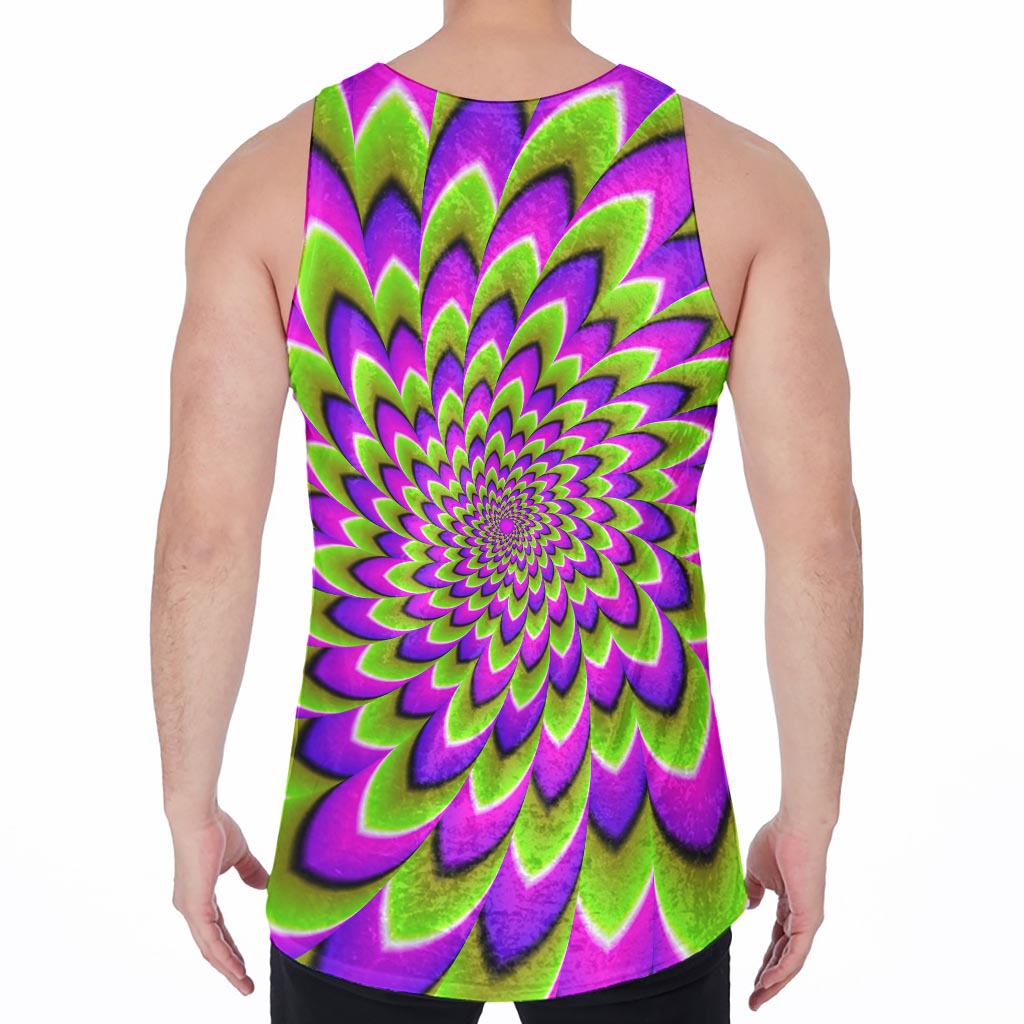 Green Expansion Moving Optical Illusion Men's Velvet Tank Top