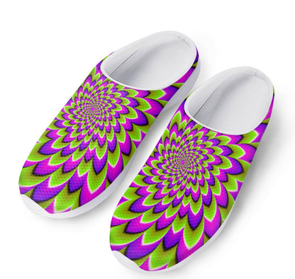 Green Expansion Moving Optical Illusion Mesh Casual Shoes
