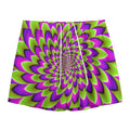 Green Expansion Moving Optical Illusion Mesh Shorts