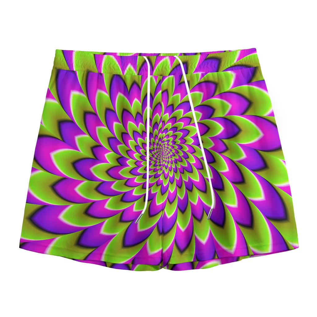 Green Expansion Moving Optical Illusion Mesh Shorts
