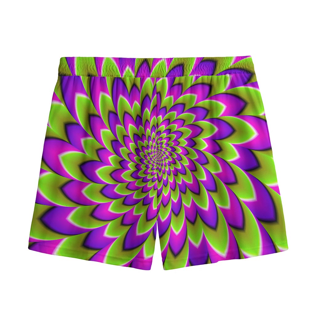 Green Expansion Moving Optical Illusion Mesh Shorts