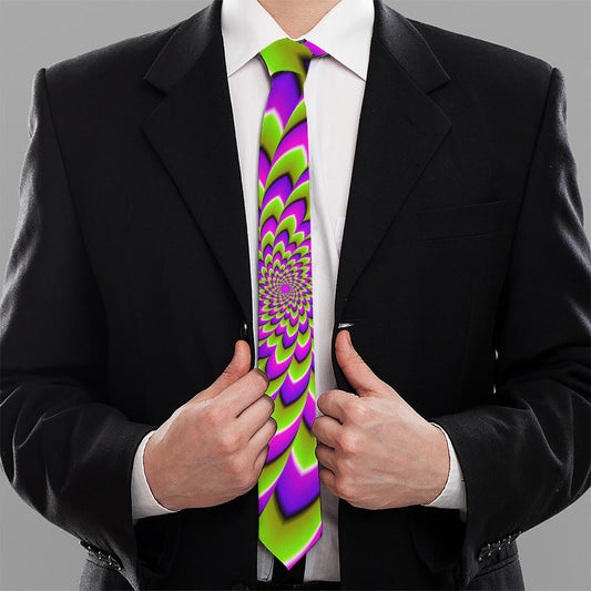 Green Expansion Moving Optical Illusion Necktie