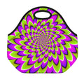 Green Expansion Moving Optical Illusion Neoprene Lunch Bag