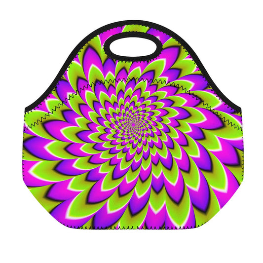 Green Expansion Moving Optical Illusion Neoprene Lunch Bag