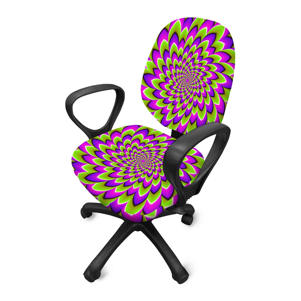 Green Expansion Moving Optical Illusion Office Chair Cover
