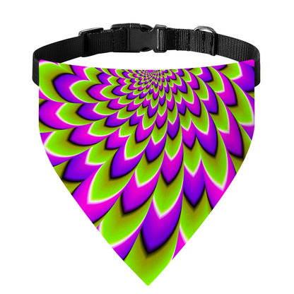 Green Expansion Moving Optical Illusion Over The Collar Dog Bandana
