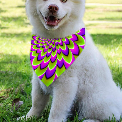 Green Expansion Moving Optical Illusion Over The Collar Dog Bandana