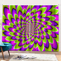 Green Expansion Moving Optical Illusion Pencil Pleat Curtains