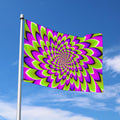 Green Expansion Moving Optical Illusion Polyester Flag