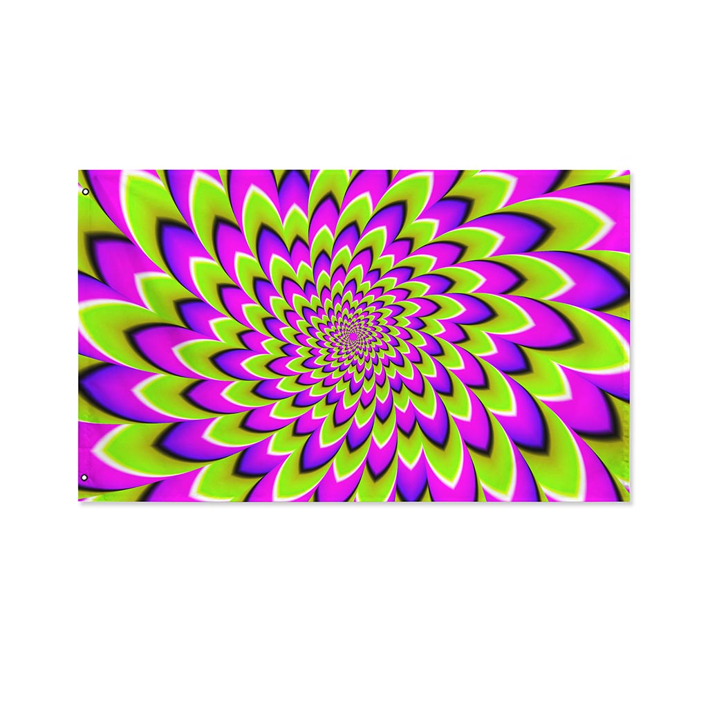 Green Expansion Moving Optical Illusion Polyester Flag