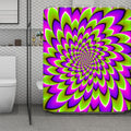 Green Expansion Moving Optical Illusion Polyester Shower Curtain