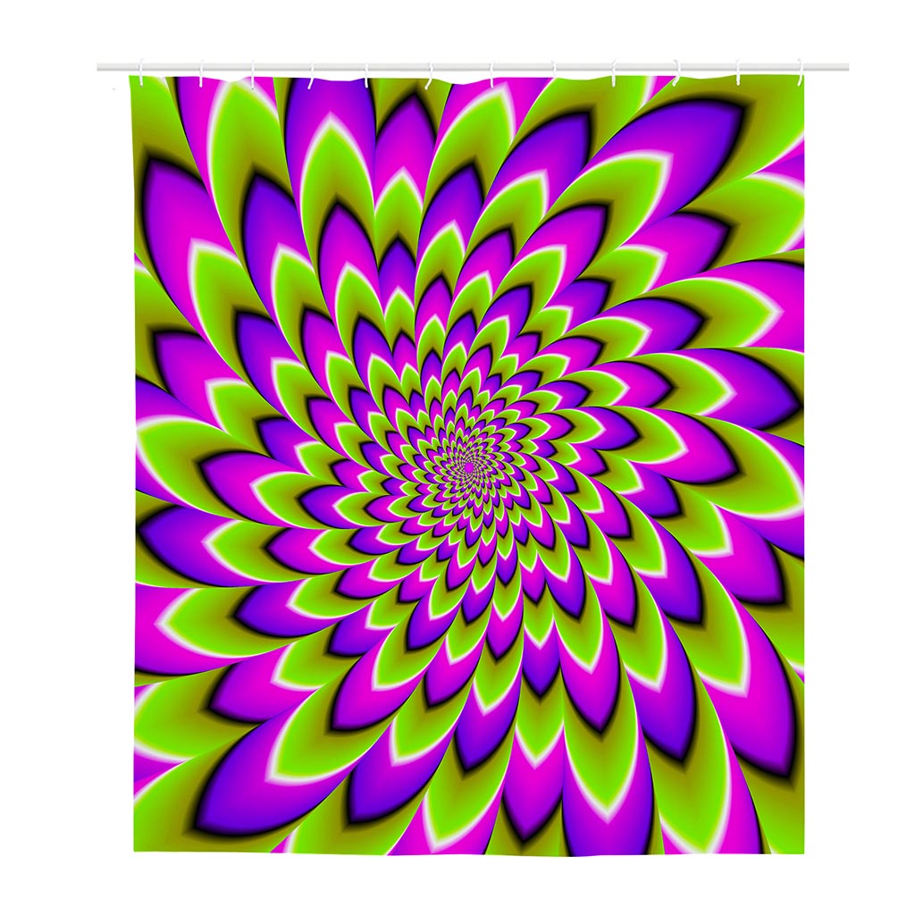 Green Expansion Moving Optical Illusion Polyester Shower Curtain