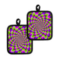 Green Expansion Moving Optical Illusion Pot Holders