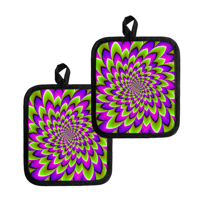 Green Expansion Moving Optical Illusion Pot Holders
