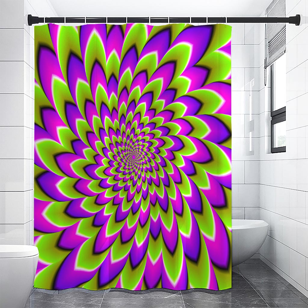 Green Expansion Moving Optical Illusion Premium Shower Curtain