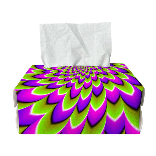Green Expansion Moving Optical Illusion Rectangle Tissue Box Cover