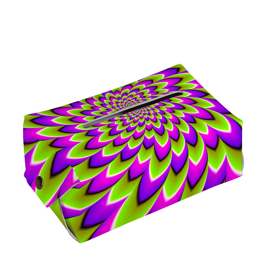 Green Expansion Moving Optical Illusion Rectangle Tissue Box Cover