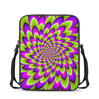 Green Expansion Moving Optical Illusion Rectangular Crossbody Bag