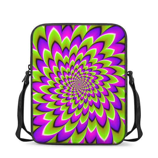 Green Expansion Moving Optical Illusion Rectangular Crossbody Bag