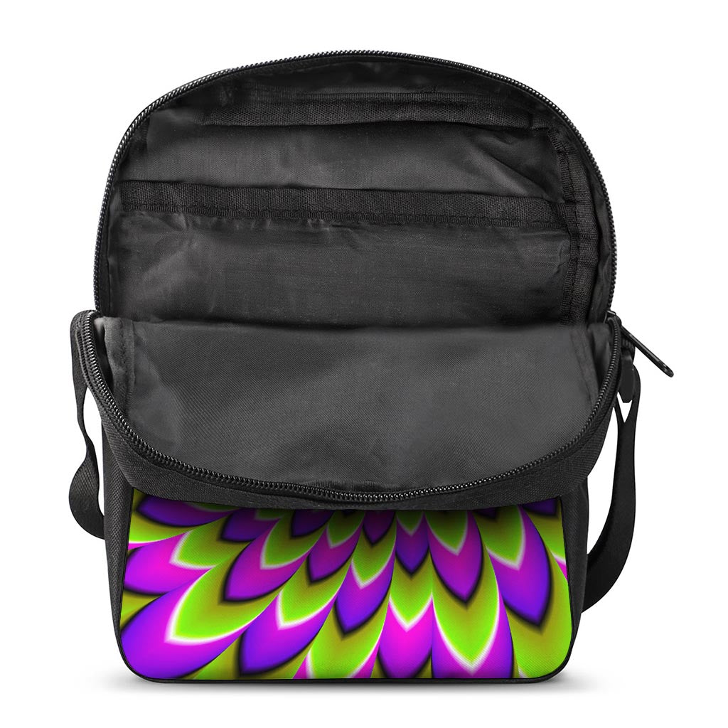 Green Expansion Moving Optical Illusion Rectangular Crossbody Bag