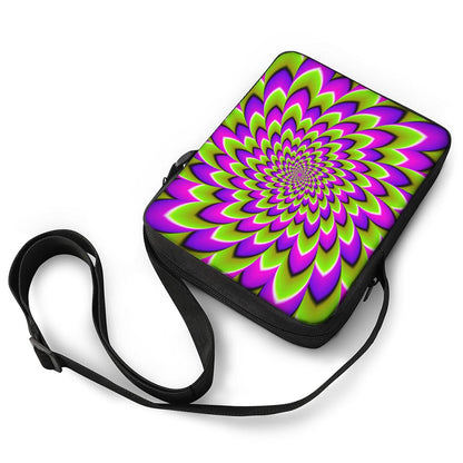 Green Expansion Moving Optical Illusion Rectangular Crossbody Bag
