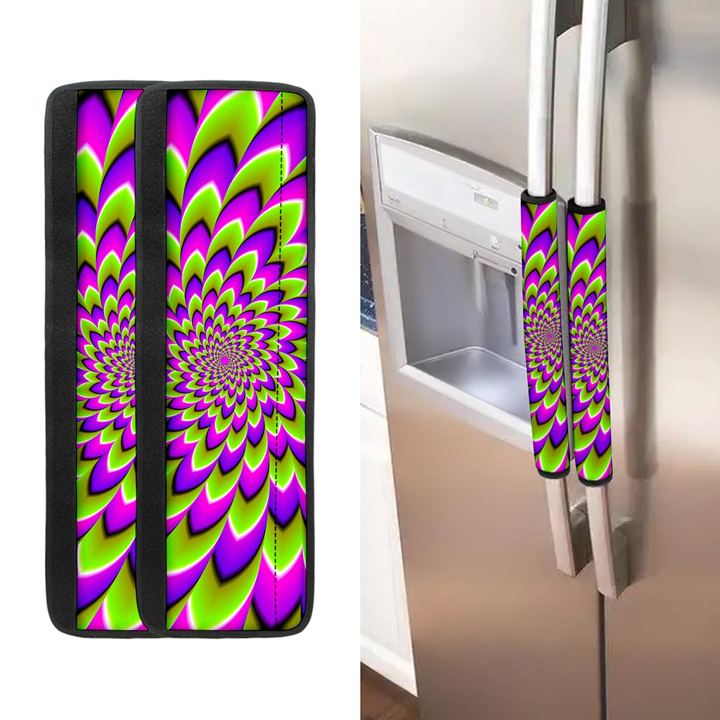 Green Expansion Moving Optical Illusion Refrigerator Handle Covers
