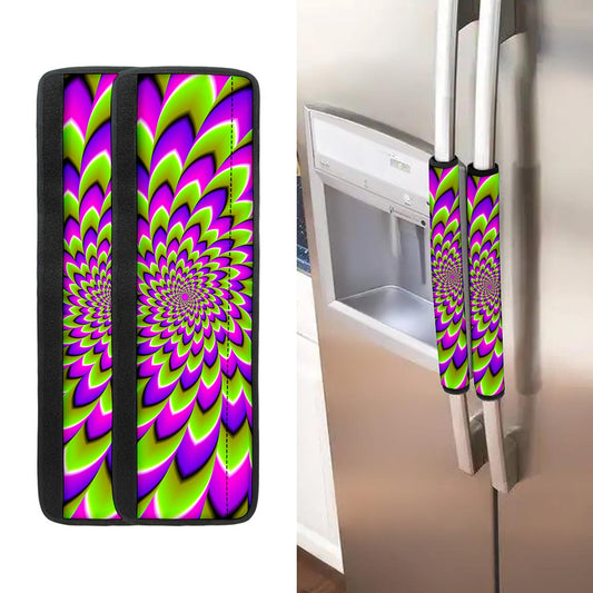 Green Expansion Moving Optical Illusion Refrigerator Handle Covers