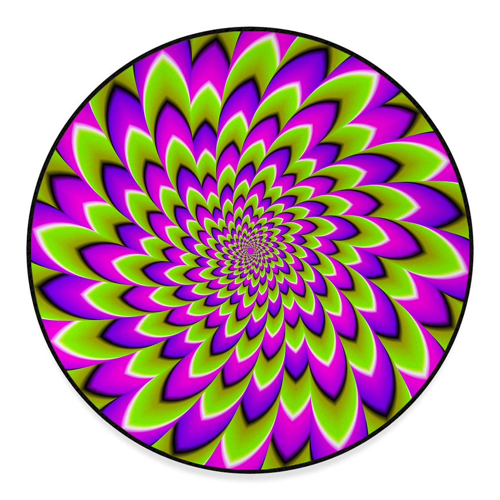 Green Expansion Moving Optical Illusion Round Floor Mat