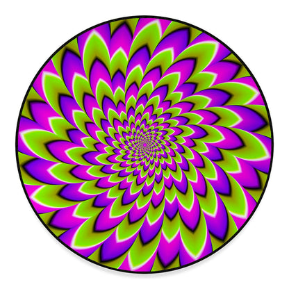 Green Expansion Moving Optical Illusion Round Floor Mat