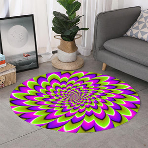 Green Expansion Moving Optical Illusion Round Rug